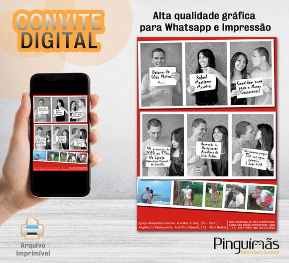Convite Digital de Casamento - Fotos e Placas
