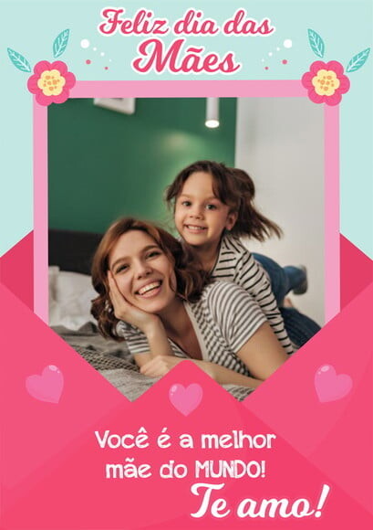 Moldura para Fotos Dia das Mães A5 em Manta Magnética