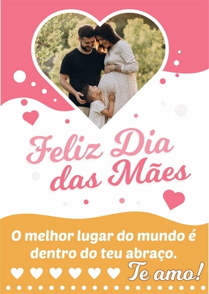 Moldura para Fotos Dia das Mães A5 em Manta Magnética