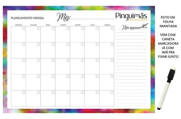 Planner Anual A3 em Manta Magnética
