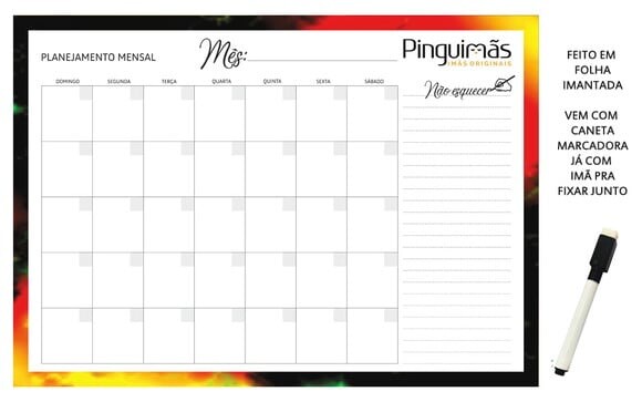 Planner Anual A3 em Manta Magnética