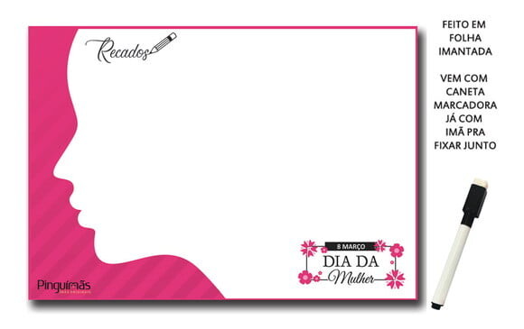 Quadro de Anotações Dia da Mulher/dia das Mães A5 em Imã