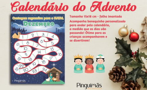 Calendário do Advento - Nascimento de Jesus - em Imã