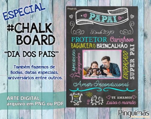 Chalkboard Dia dos Pais A5 - Arte Digital