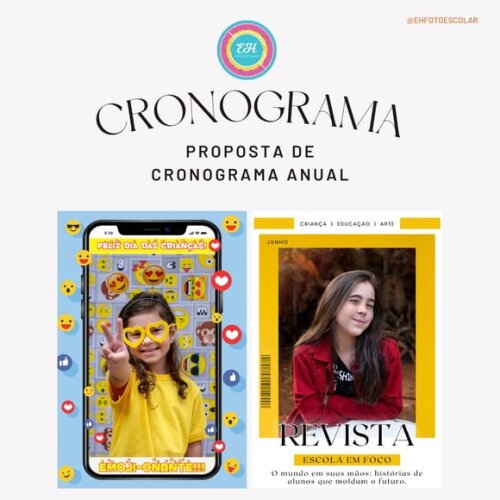Cronograma Anual para Fotografia Escolar - Artes em Png
