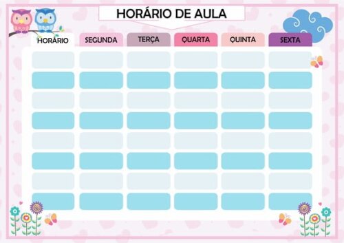 Horário de Aula Imantado A4 com Caneta