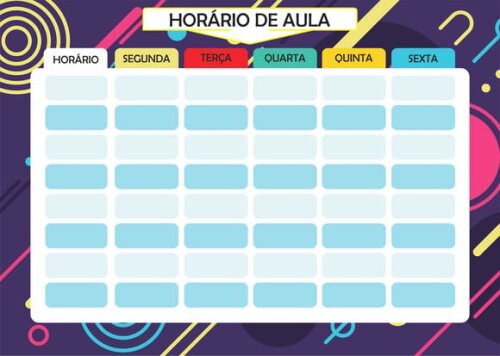 Horário de Aula A4 em Manta Magnética com Caneta Marcadora