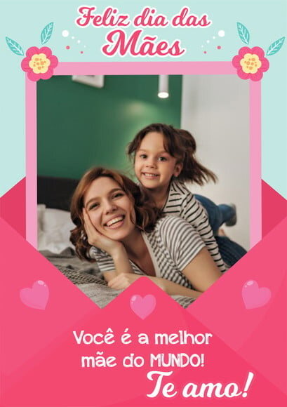 Moldura para Fotos Dia das Mães A5 em Manta Magnética