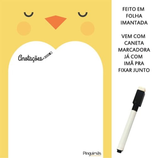 Quadro de Anotações de Bichos A5 em Imã