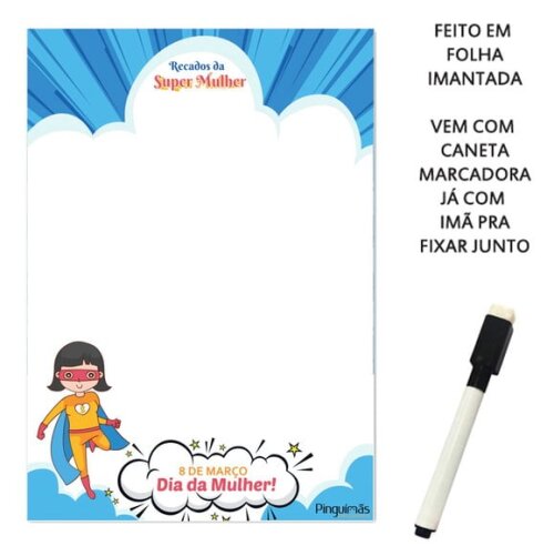 Quadro de Anotações Dia da Mulher/dia das Mães A5 em Imã