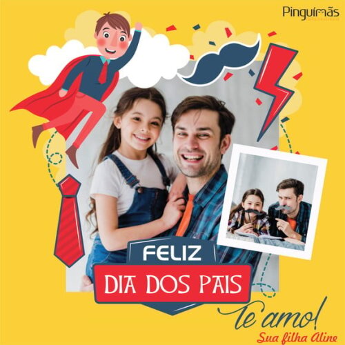 Quadro Feliz Dia dos Pais A5 Personalizado em Imã