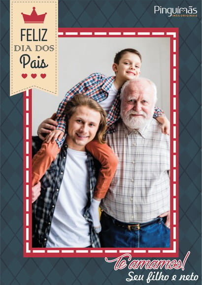 Quadro Feliz Dia dos Pais A5 Personalizado em Imã