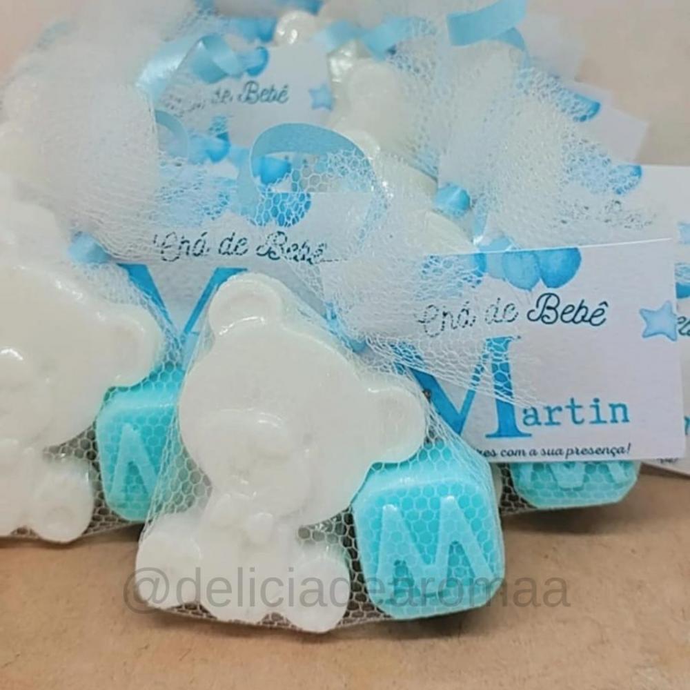 Lembrancinha Sabonete Artesanal Ursinho (a) com 1 letra