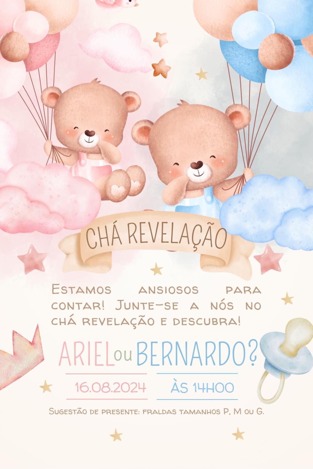 Convite Digital Chá Revelação