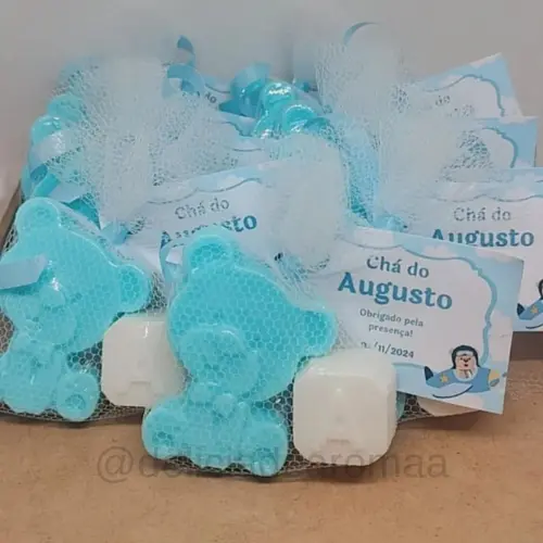 Lembrancinha Sabonete Artesanal Ursinho (a) com 1 letra