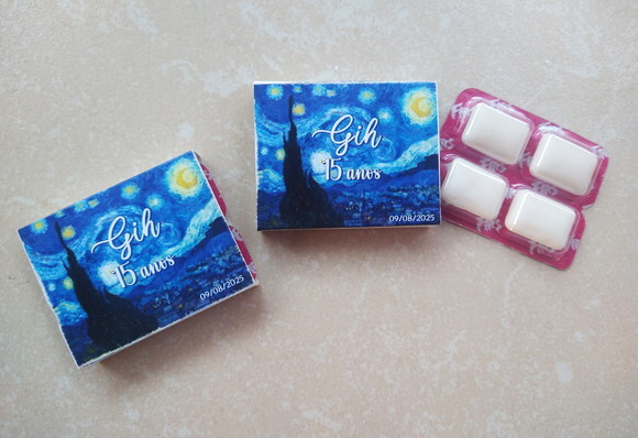 Chicletes Personalizados Van Gogh Lembrancinha 15 Anos