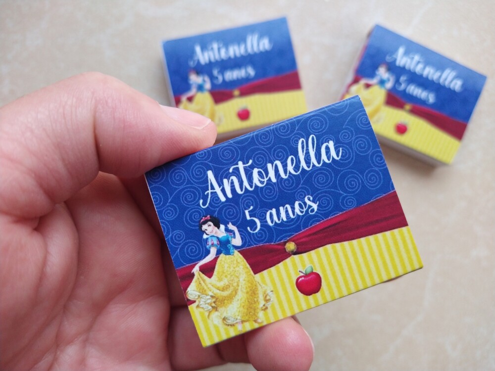 Chicletes Personalizados Branca de Neve - Lembrancinha Festa Infa