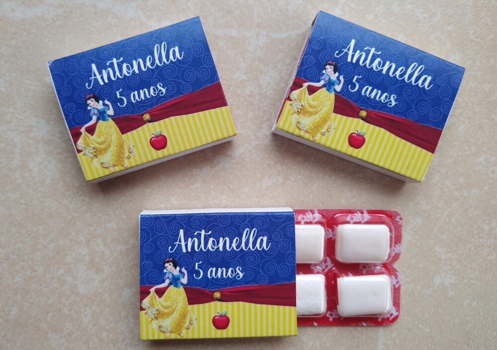 Chicletes Personalizados Branca de Neve - Lembrancinha Festa Infa