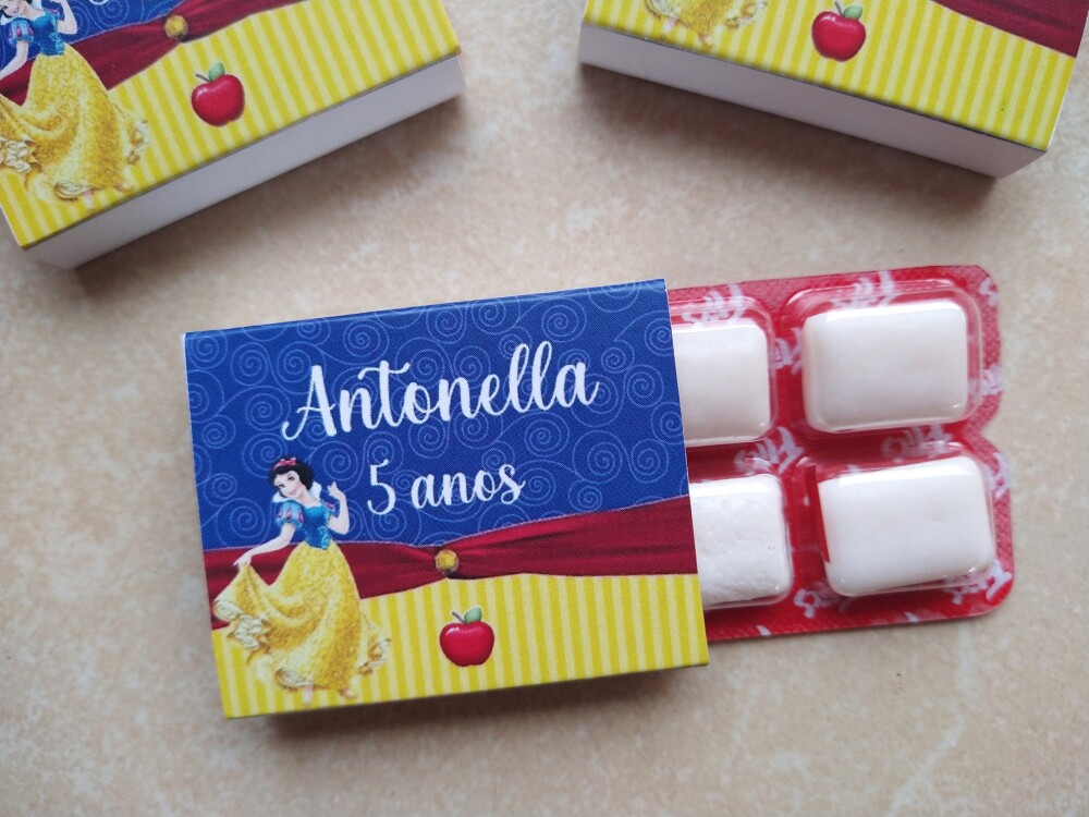 Chicletes Personalizados Branca de Neve - Lembrancinha Festa Infa