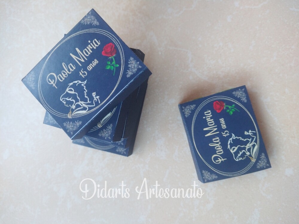 Lembrancinha 15 Anos da Bela e a Fera Chiclete Personalizado