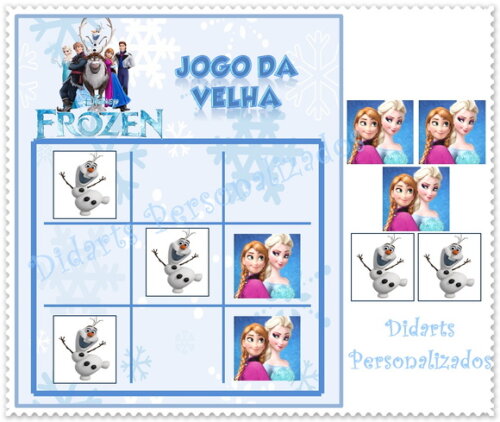 Jogo da Velha Frozen Personalizado | Lembrancinha Festa Infantil - Didarts Artesanato