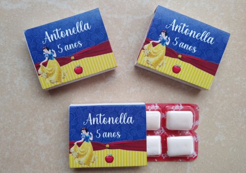 Chicletes Personalizados Branca de Neve - Lembrancinha Festa Infa