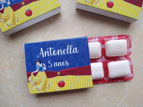 Chicletes Personalizados Branca de Neve - Lembrancinha Festa Infa