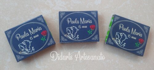 Lembrancinha 15 Anos da Bela e a Fera Chiclete Personalizado