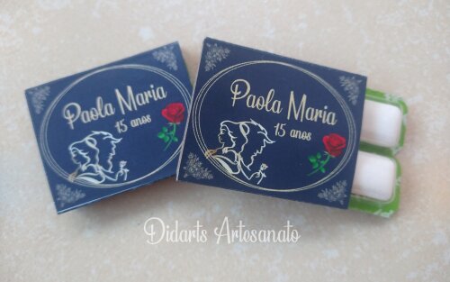 Lembrancinha 15 Anos da Bela e a Fera Chiclete Personalizado