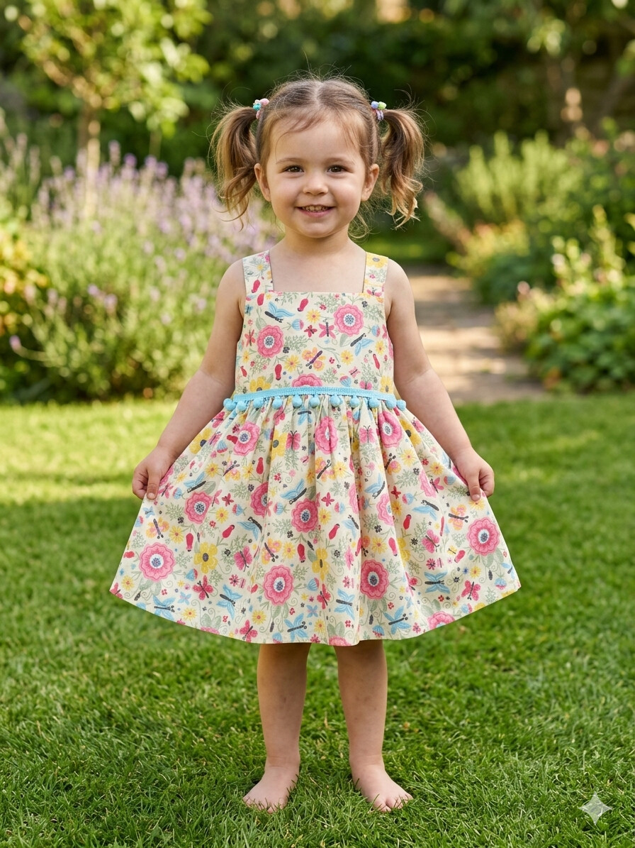 Vestido infantil alça  estampado  floral
