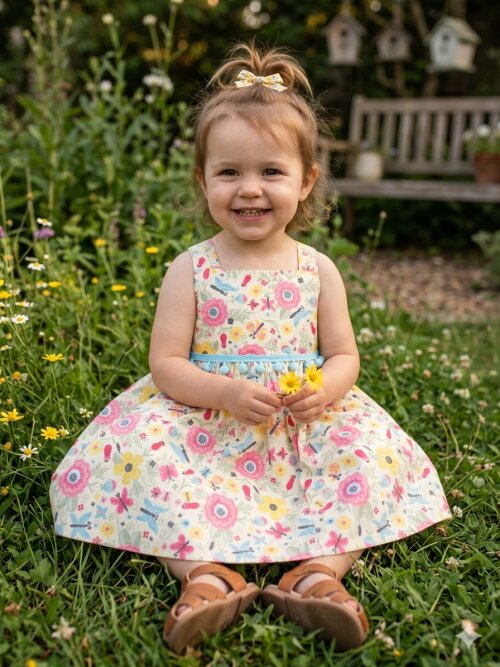 Vestido infantil alça  estampado  floral