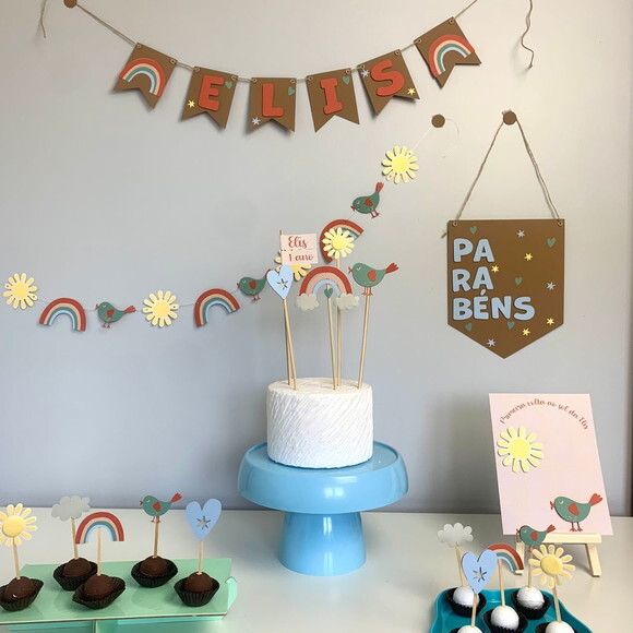 Festa Arco-íris Boho 2 - Kit Papelaria