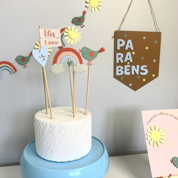 Festa Arco-íris Boho 2 - Kit Papelaria