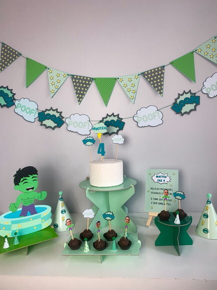 Festa Hulk - Kit Papelaria