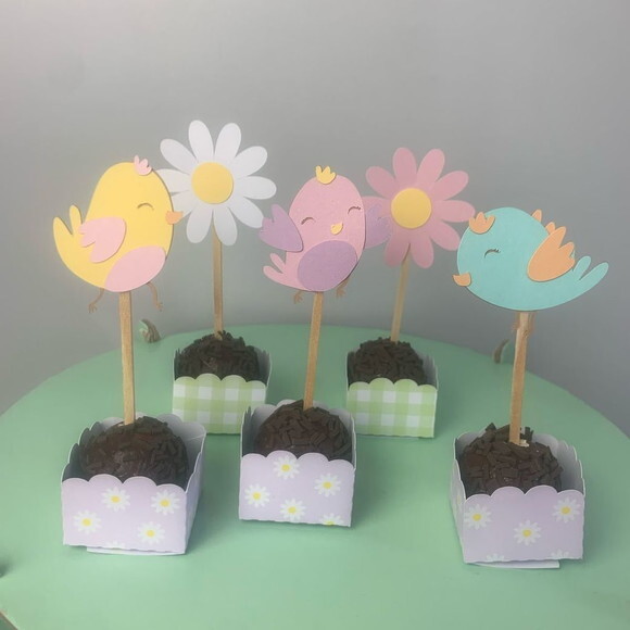 Festa Passarinhos e Margaridas - Kit Papelaria