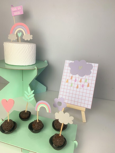 Kit Arco-íris Boho - Papelaria para Festa