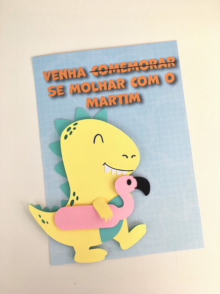 Kit Dinossauro Festa Piscina - Papelaria para Festa