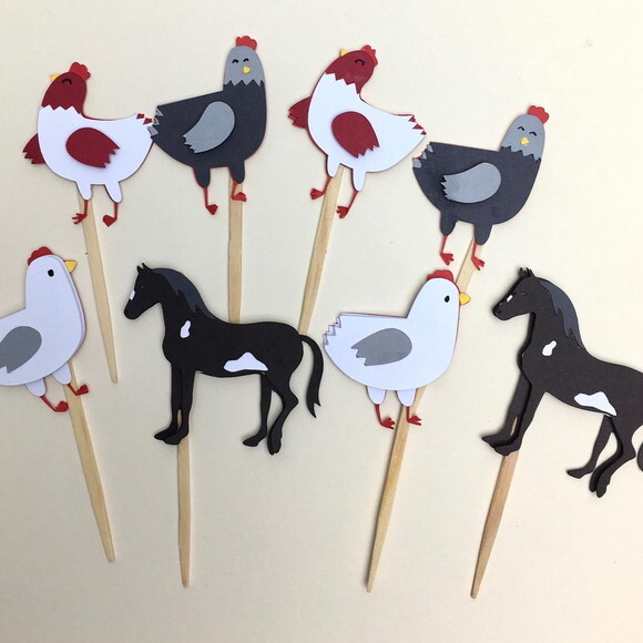 Kit Galinha e Cavalo - Papelaria para Festa