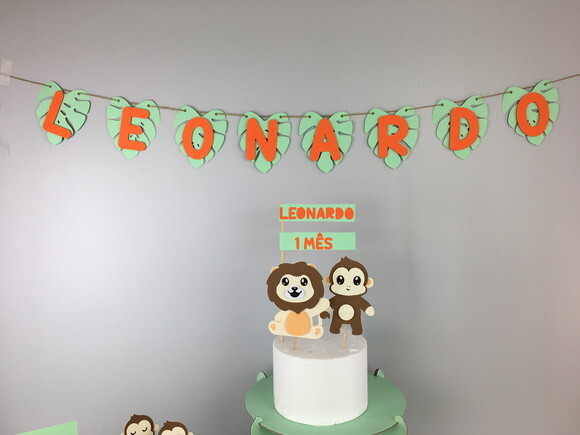 Kit Leão e Macaco - Papelaria para Festa