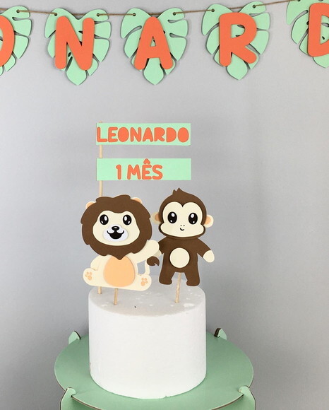 Kit Leão e Macaco - Papelaria para Festa