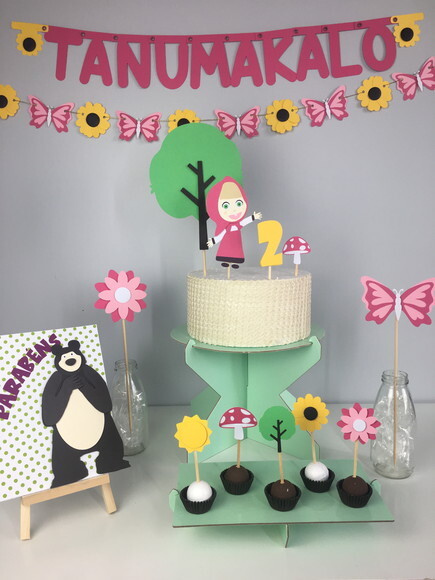 Kit Marsha e o Urso - Papelaria para Festa
