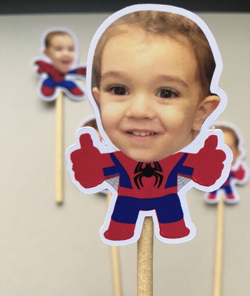 Kit Mini Topper Homem Aranha com Rostinho - 12 Unidades