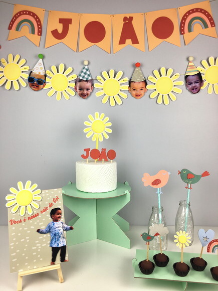 Kit Raio de Sol com Rostinhos - Papelaria para Festa