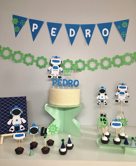 Kit Robô - Papelaria Personalizada