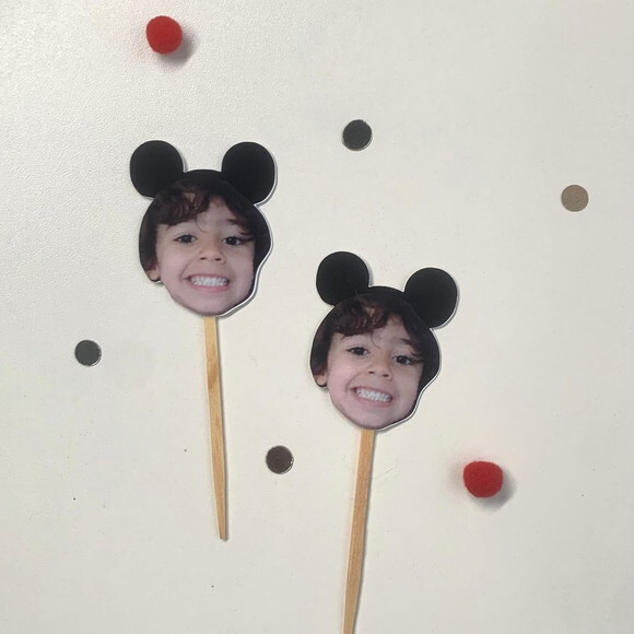 Mini Topper Rostinho Mickey - 10 Unidades