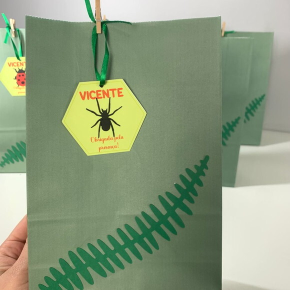 Saco Papel Lembrancinha Insetos - Kit 10 Unidades