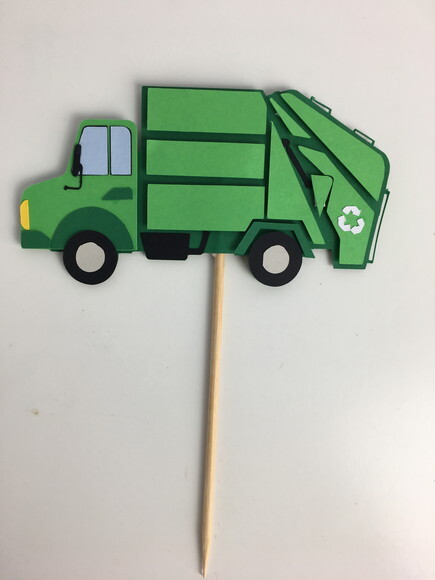 Topo Bolo Caminhão de Lixo - Papelaria para Festa