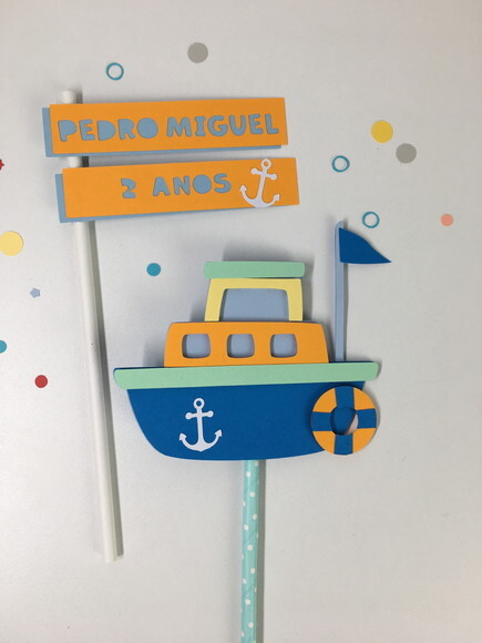 Topo Bolo Barquinhos - Papelaria para Festa