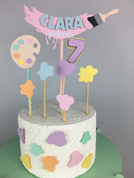 Topo de Bolo Pintando o 7 - Papelaria para Festa
