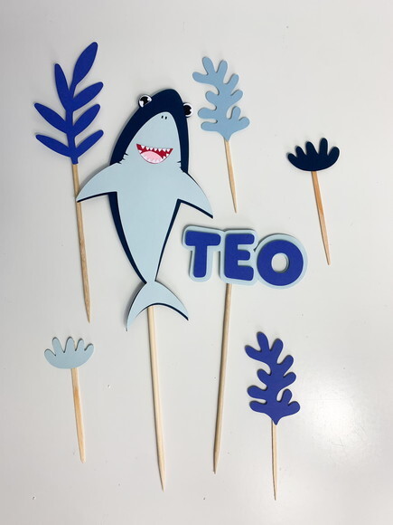Topo de Bolo Tubarão - Papelaria para Festa